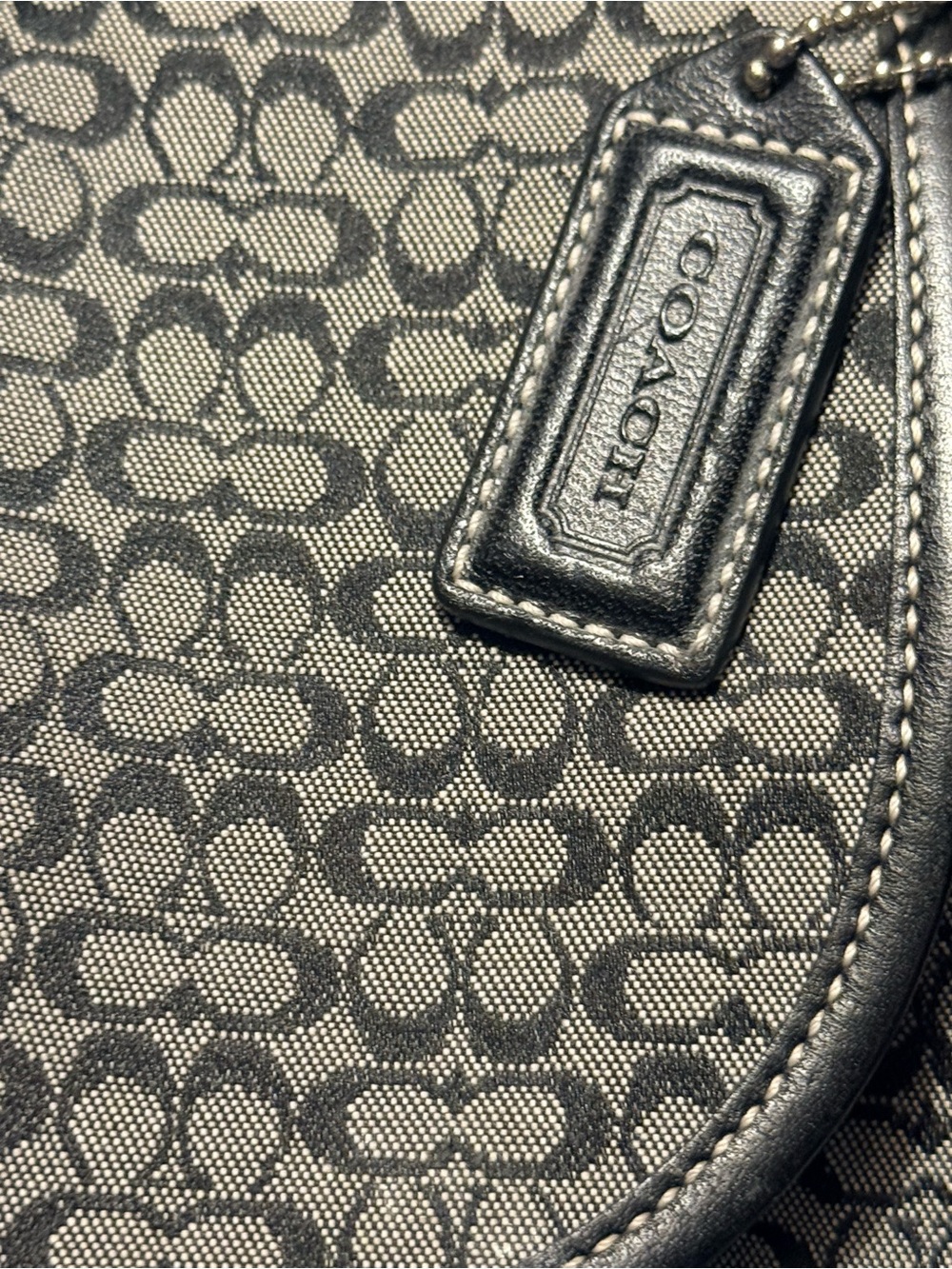 Coach Black and Gray Signature Canvas Crossbody with Buckle Trim - Picture 4 of 13